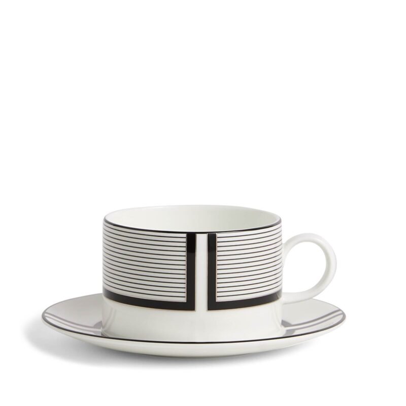 Vera Wang Luxe Graphite Teacup Saucer V1