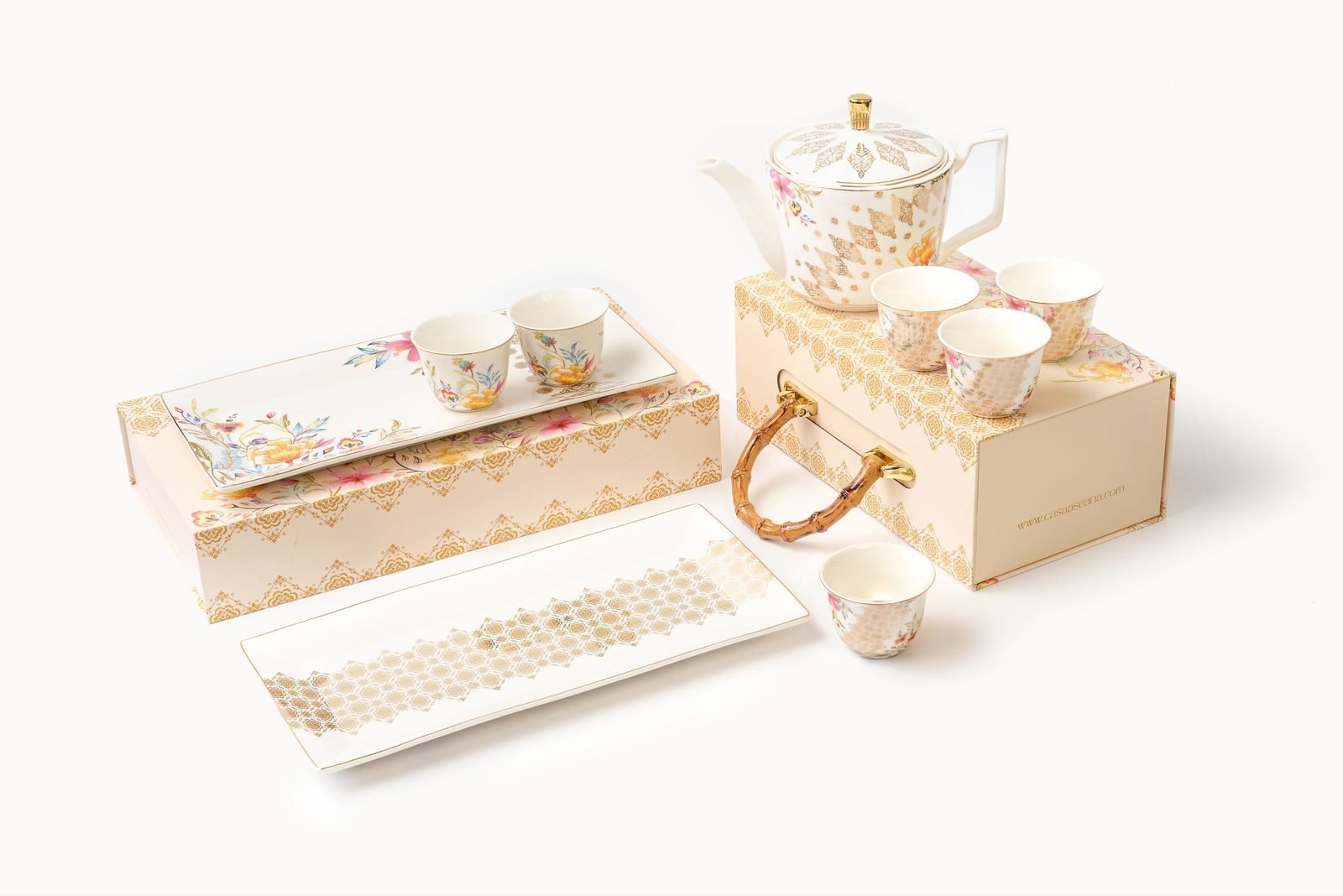 Casa Aseana small cups arranged on gift boxes