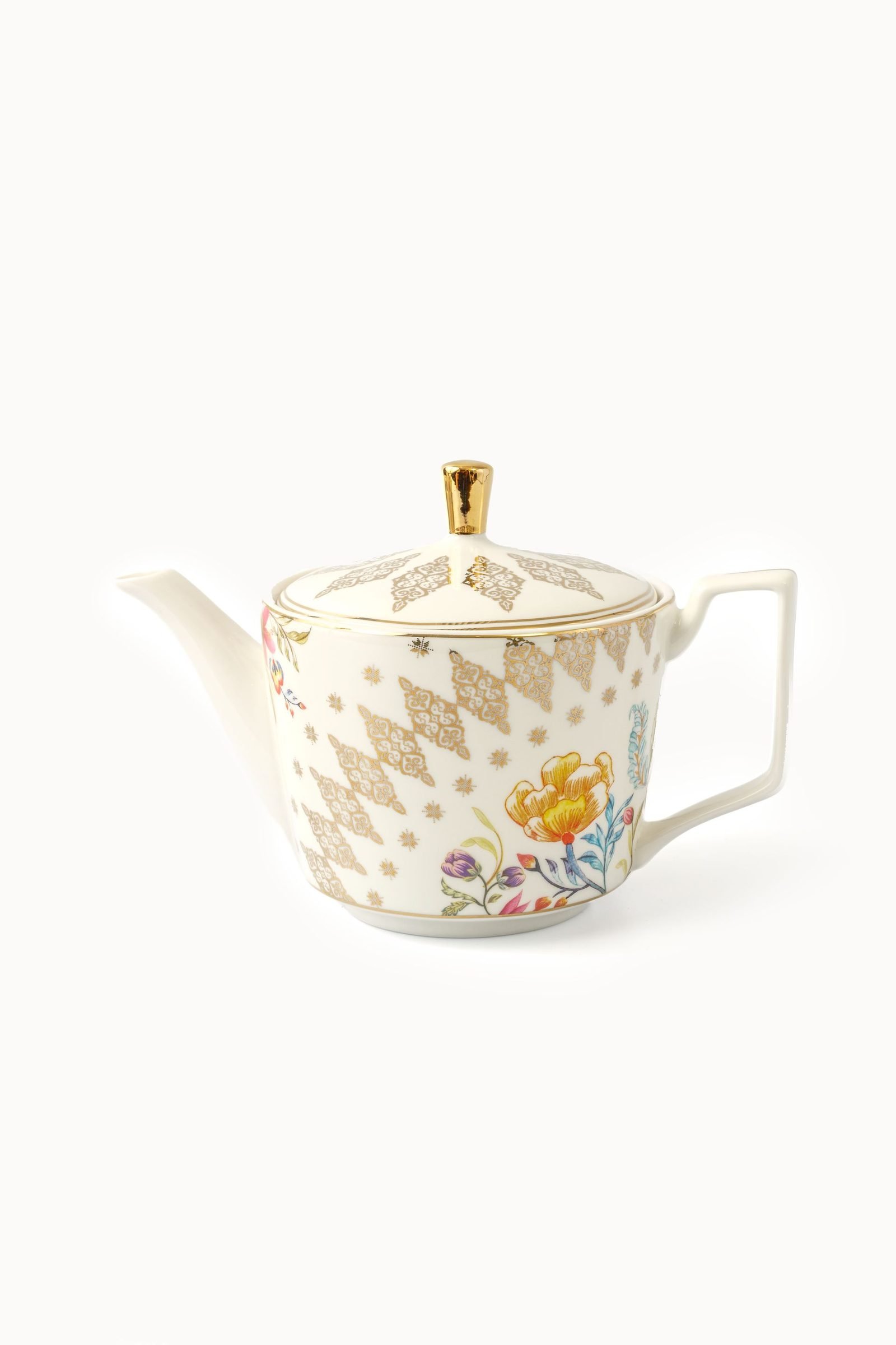 Casa Aseana fine porcelain teapot with gold songket detailing